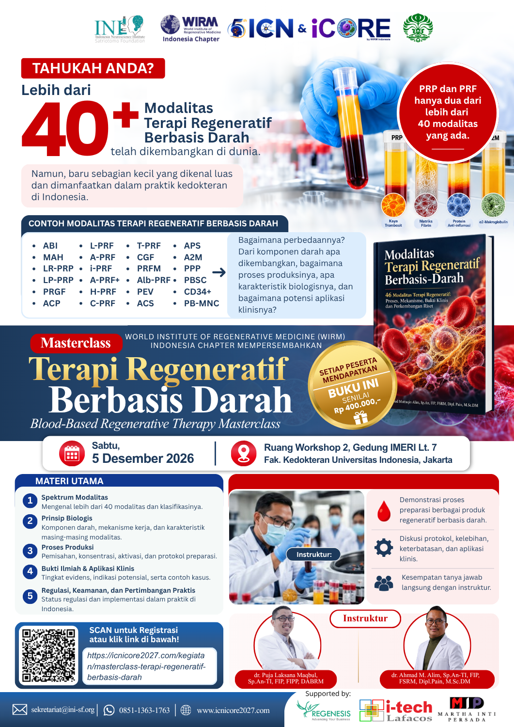 MASTERCLASS TERAPI REGENERATIF BERBASIS DARAH